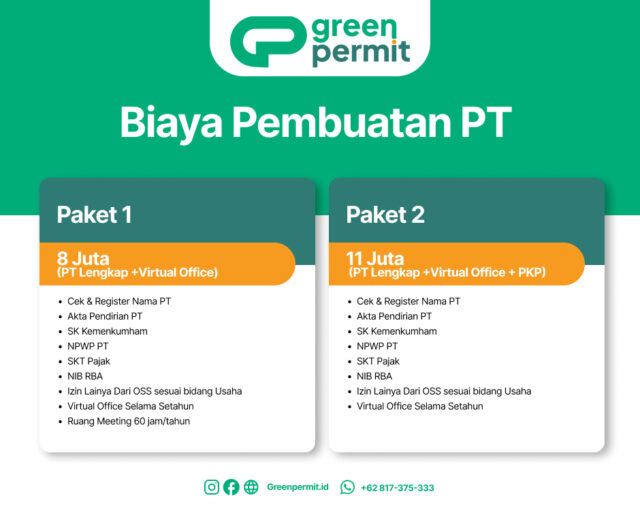 biaya pembuatan PT