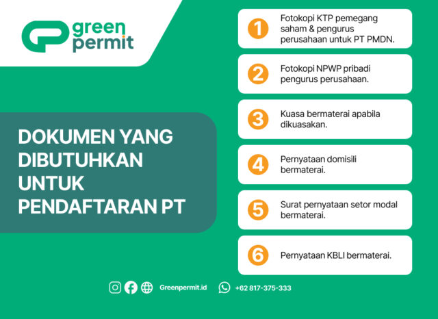 dokumen yang dibutuhkan untuk pendaftara PT